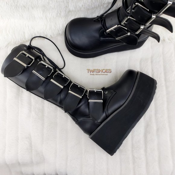 Brand New Trashville 518 Platform Goth Mens Knee Boots - Picture 3 of 13